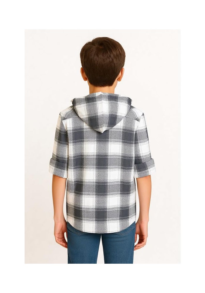 CAVIO Boys Full Sleeves Checked Shirt and T-Shirt - Image 2